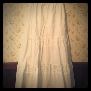 White bohemian maxi skirt